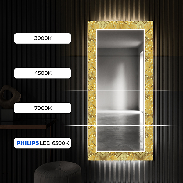 Basta toccare l'interruttore per accendere o spegnere in modo rapido e intuitivo la retroilluminazione a LED del tuo specchiera bagno decorativo!