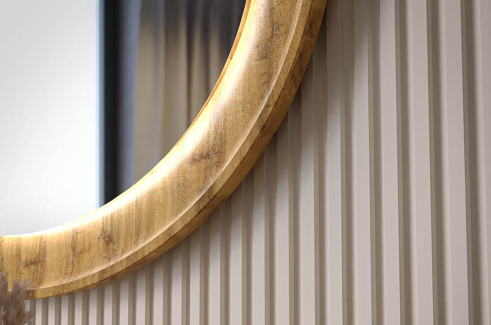 Specchi con cornice in legno massello di rovere con retroilluminazione a LED
