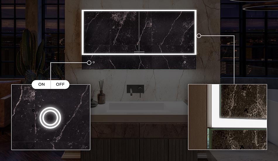 Miroir LED Lily avec espace de rangement intégré – miroir mural | ARTFORMA