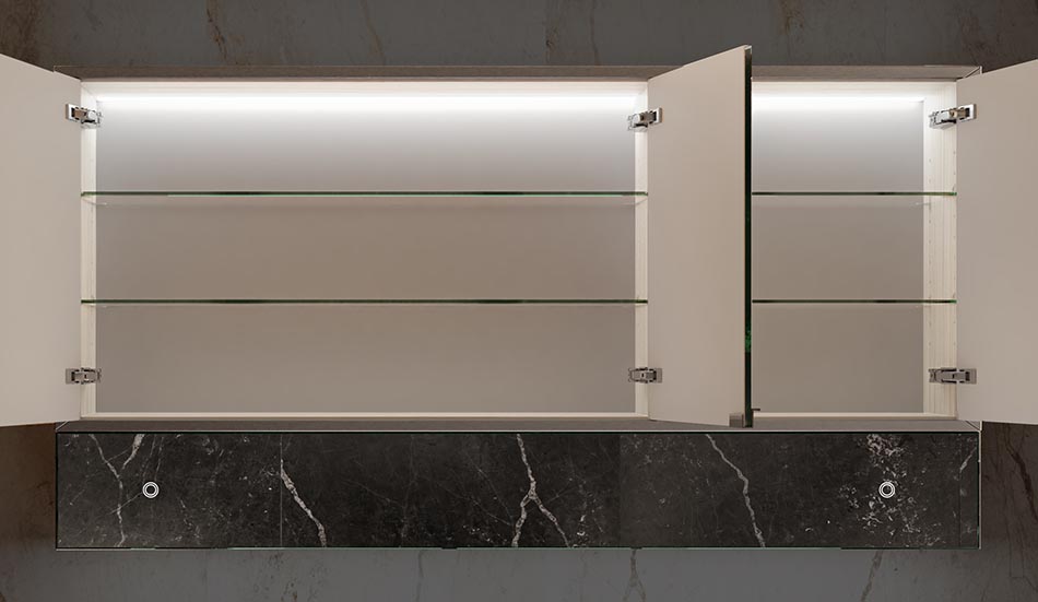 Meuble Lily avec miroir lumineux pour salle de bain – armoire de salle de bain | ARTFORMA