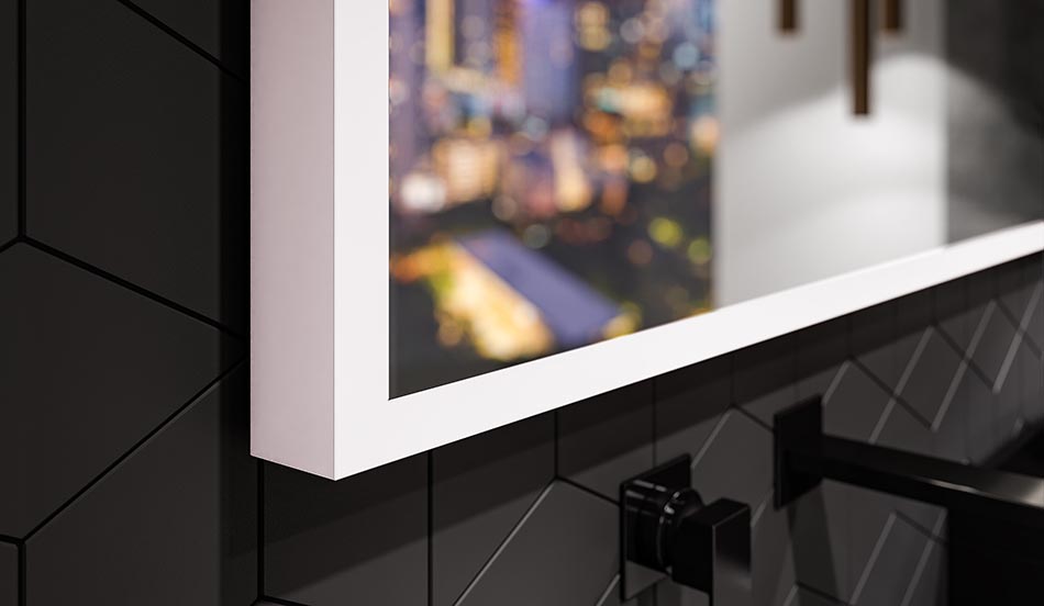 Miroir mural noir avec éclairage LED – miroir loft | ARTFORMA