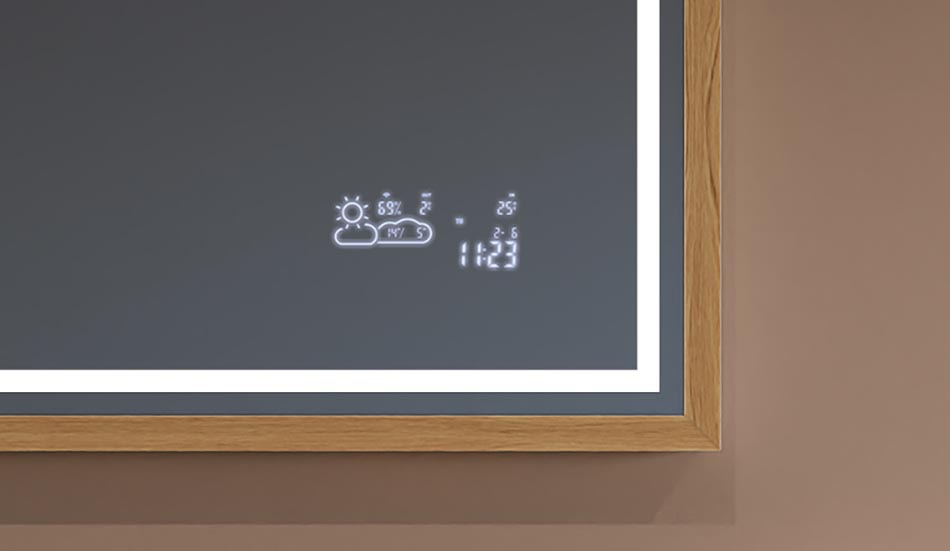 Miroir rectangulaire en métal avec lumière – miroir décoratif | ARTFORMA