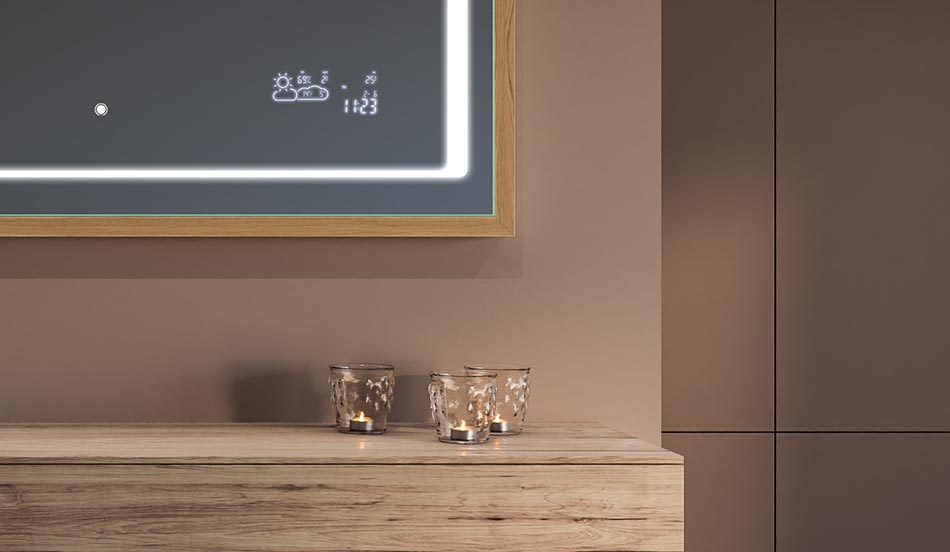 Miroir rectangulaire en métal avec lumière – miroir décoratif | ARTFORMA