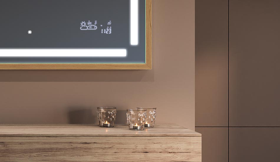 Miroir rectangulaire en métal avec lumière – miroir décoratif | ARTFORMA