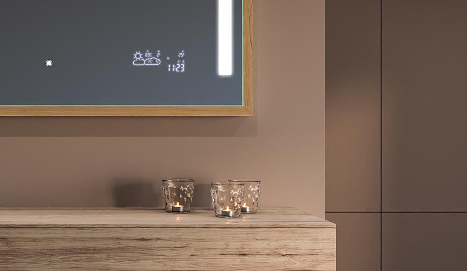 Miroir rectangulaire en métal avec lumière – miroir décoratif | ARTFORMA