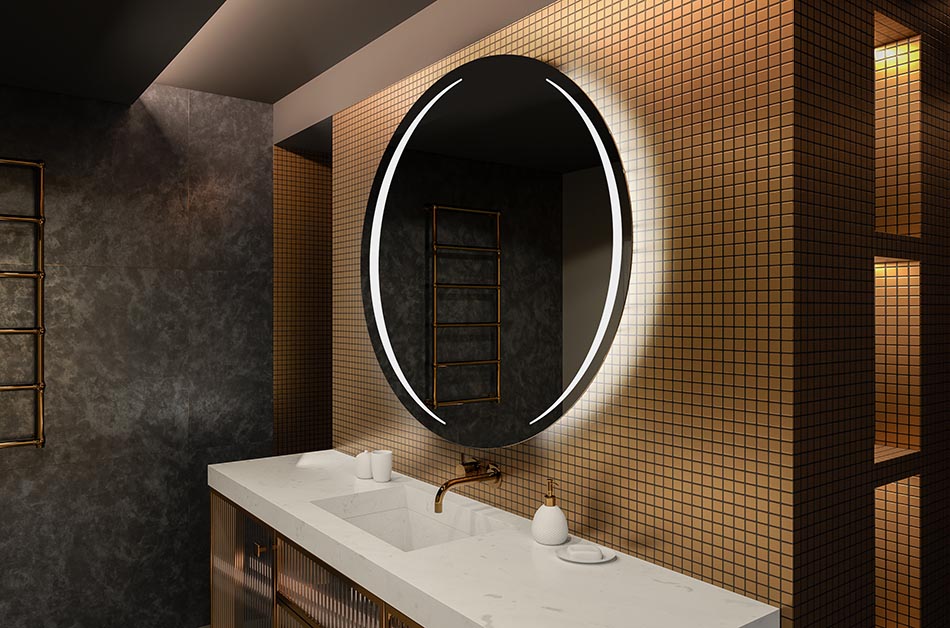 Miroir Premium rond avec lumière intégrée – miroir décoratif | ARTFORMA