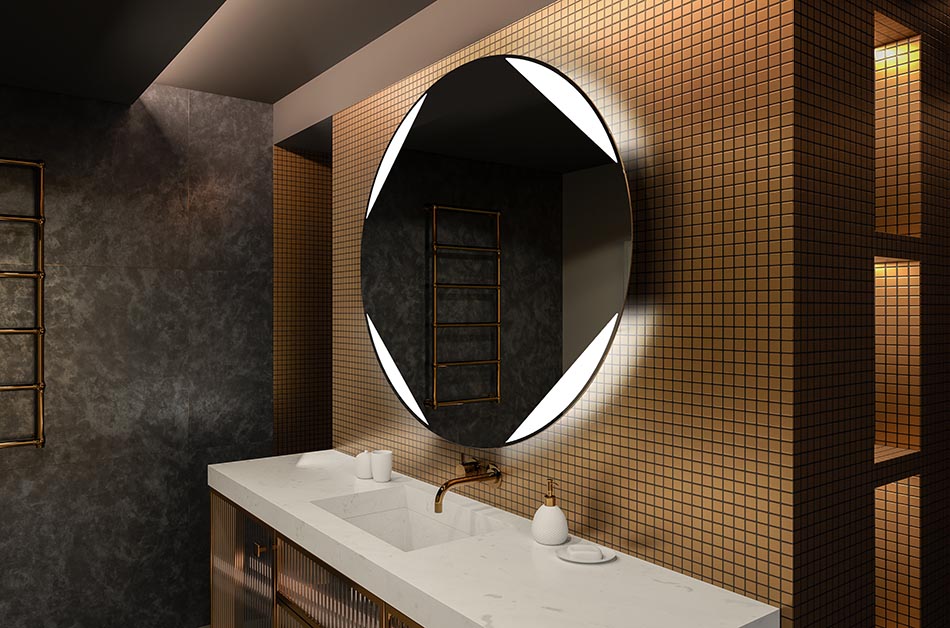 Miroir Premium rond avec lumière intégrée – miroir décoratif | ARTFORMA
