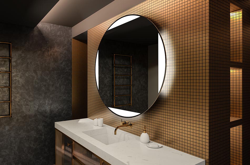 Miroir Premium rond avec lumière intégrée – miroir décoratif | ARTFORMA