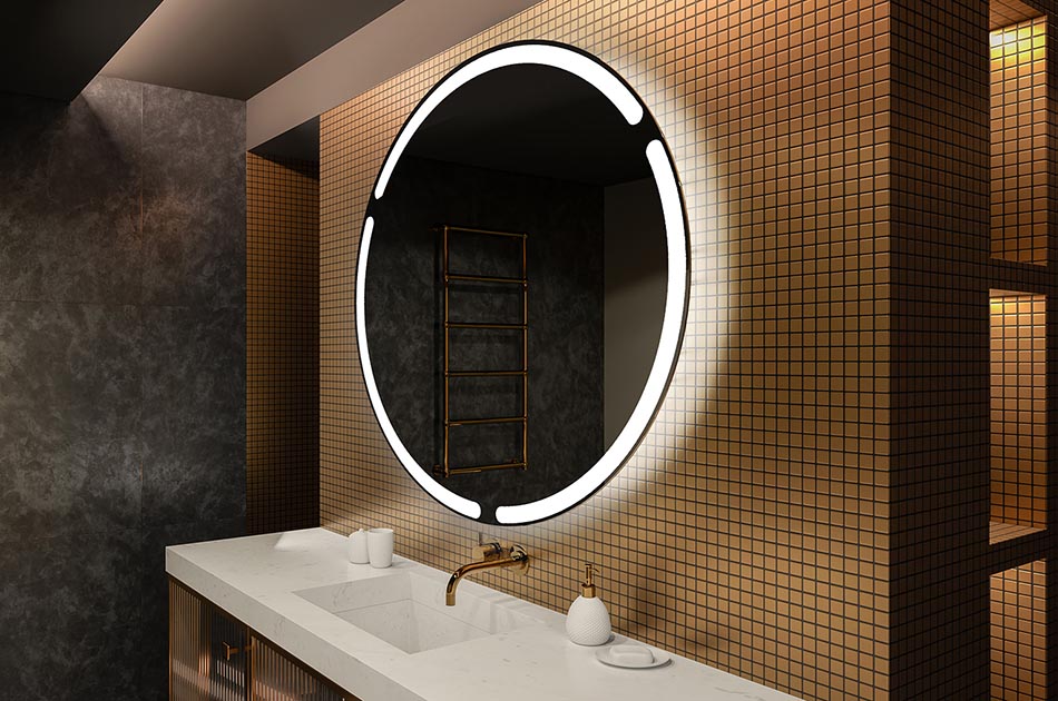 Miroir Premium rond avec lumière intégrée – miroir décoratif | ARTFORMA