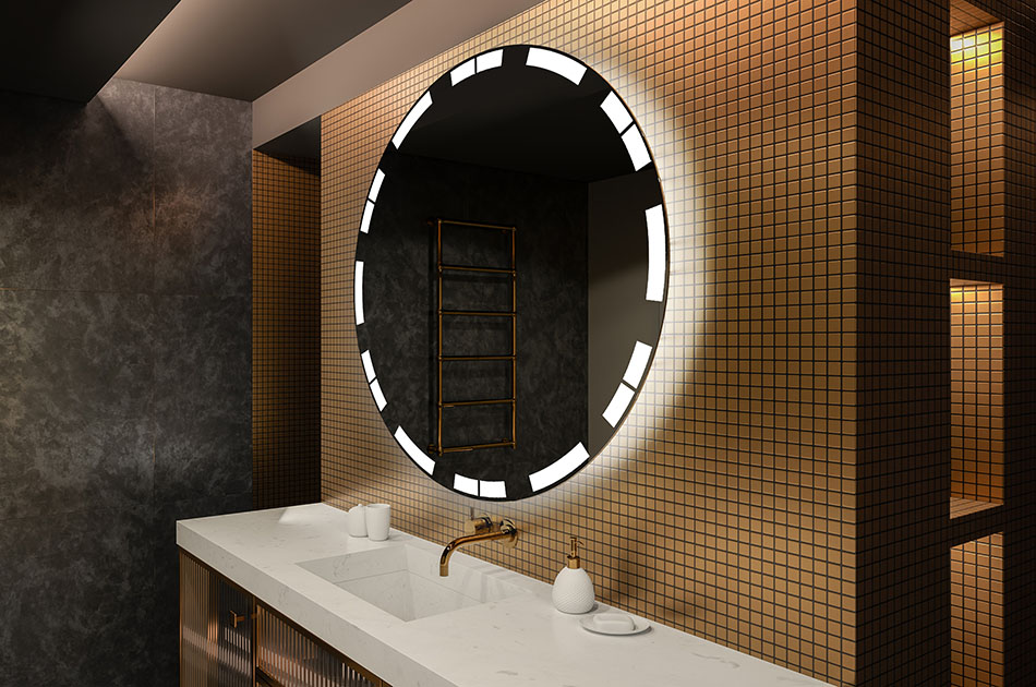 Miroir Premium rond avec lumière intégrée – miroir décoratif | ARTFORMA