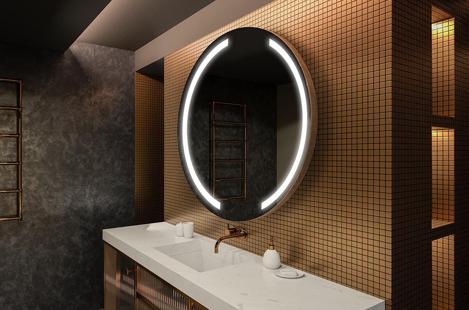Miroir rond avec éclairage uniforme – miroir de salle de bain | ARTFORMA
