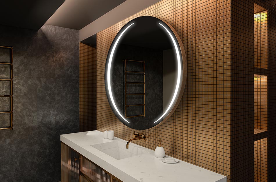 Miroir rond avec éclairage uniforme – miroir de salle de bain | ARTFORMA