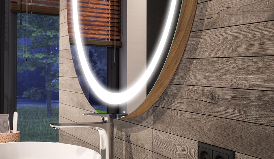 Miroir LED rond avec lumière d’ambiance – miroir lumineux | ARTFORMA
