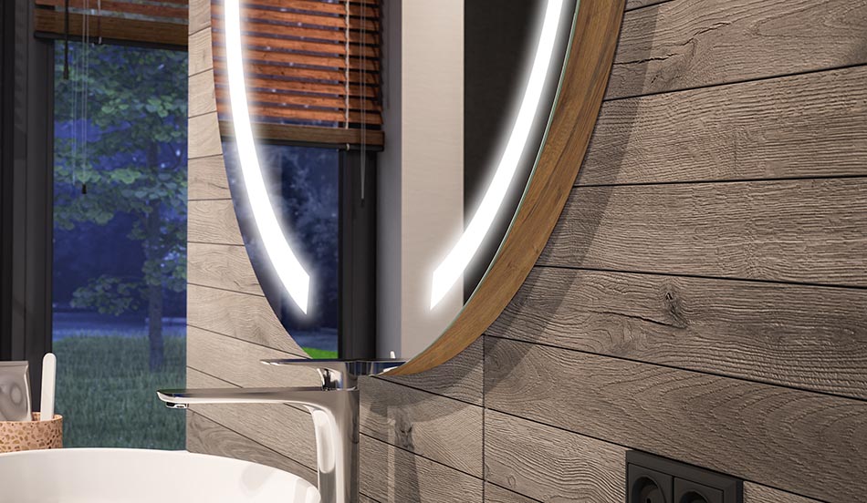 Miroir LED rond avec lumière d’ambiance – miroir lumineux | ARTFORMA