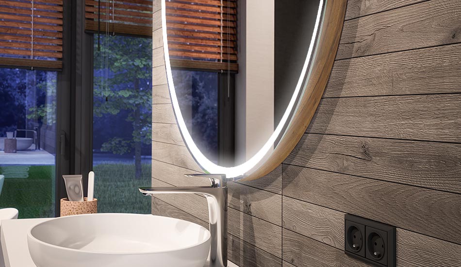 Miroir LED rond avec lumière d’ambiance – miroir lumineux | ARTFORMA