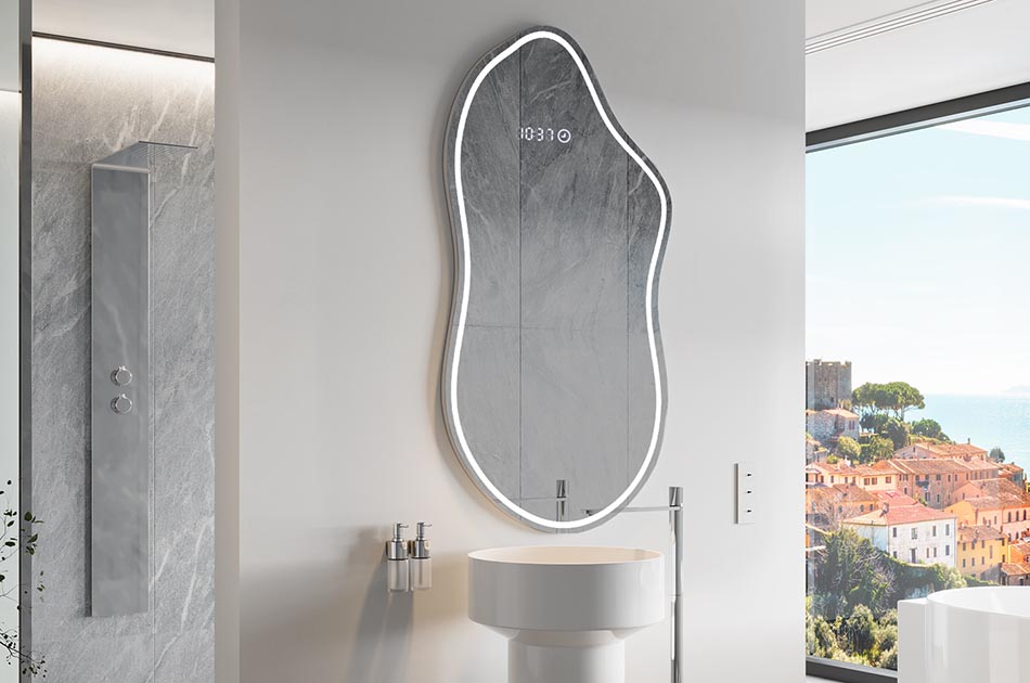 Miroir irrégulier avec éclairage LED d’ambiance – miroir décoratif | ARTFORMA
