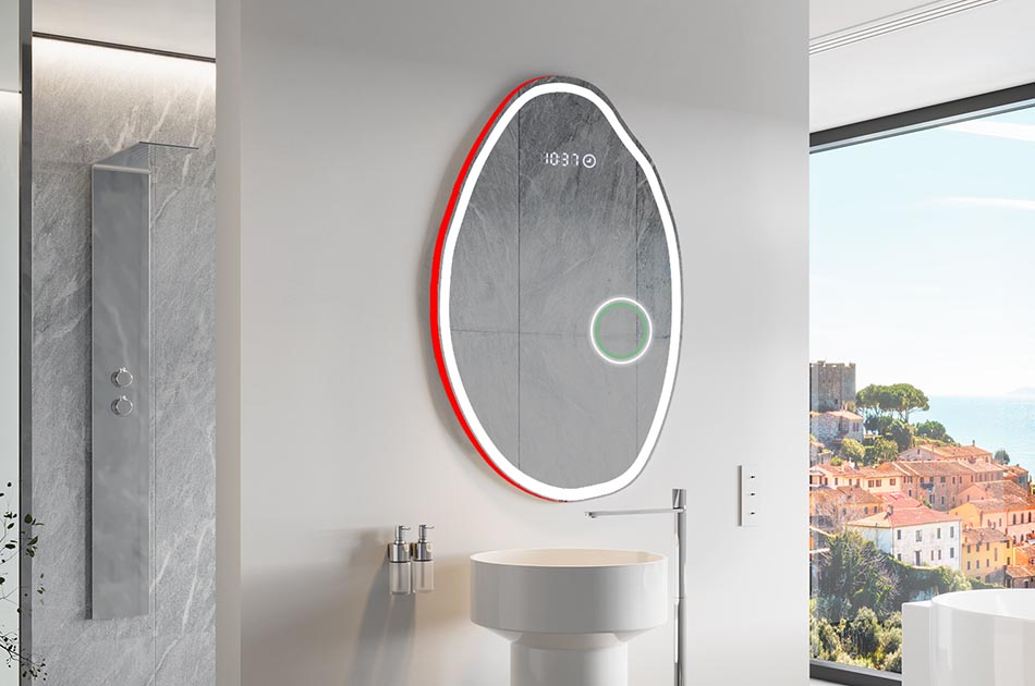 Miroir irrégulier avec éclairage LED d’ambiance – miroir décoratif | ARTFORMA