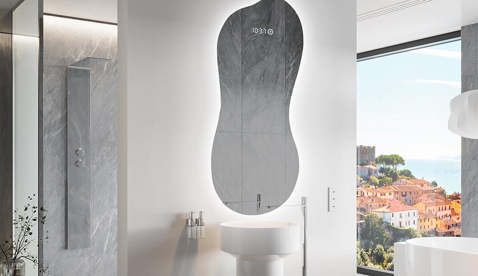 Miroir irrégulier avec éclairage LED d’ambiance – miroir décoratif | ARTFORMA