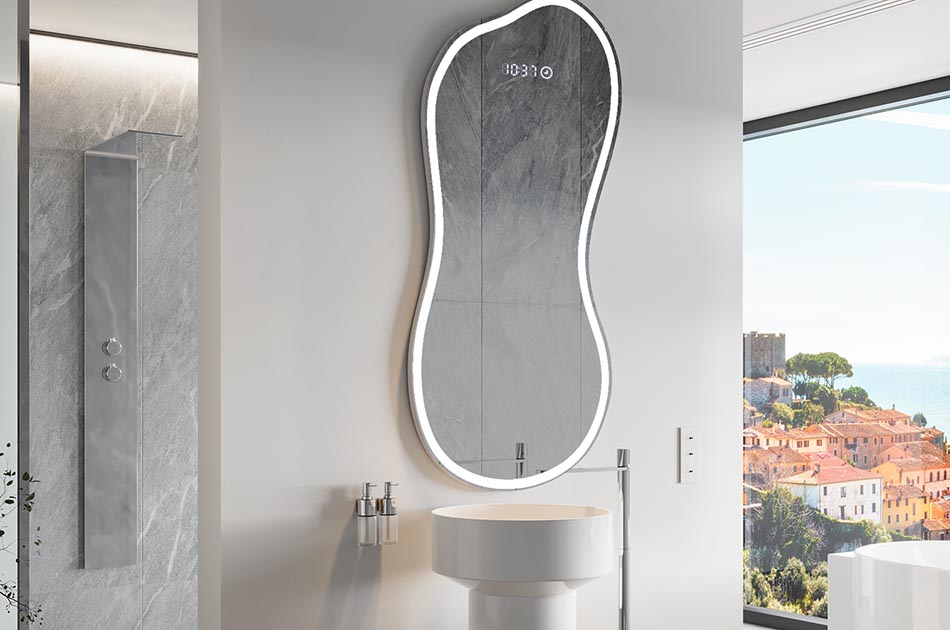 Miroir irrégulier avec éclairage LED d’ambiance – miroir décoratif | ARTFORMA