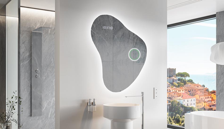 Miroir irrégulier avec éclairage LED d’ambiance – miroir décoratif | ARTFORMA