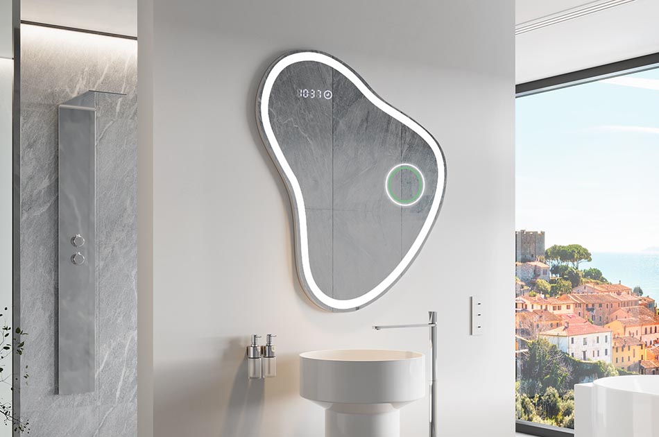 Miroir irrégulier avec éclairage LED d’ambiance – miroir décoratif | ARTFORMA