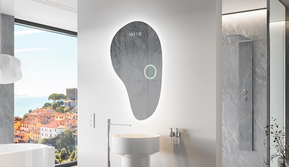 Miroir irrégulier avec éclairage LED d’ambiance – miroir décoratif | ARTFORMA