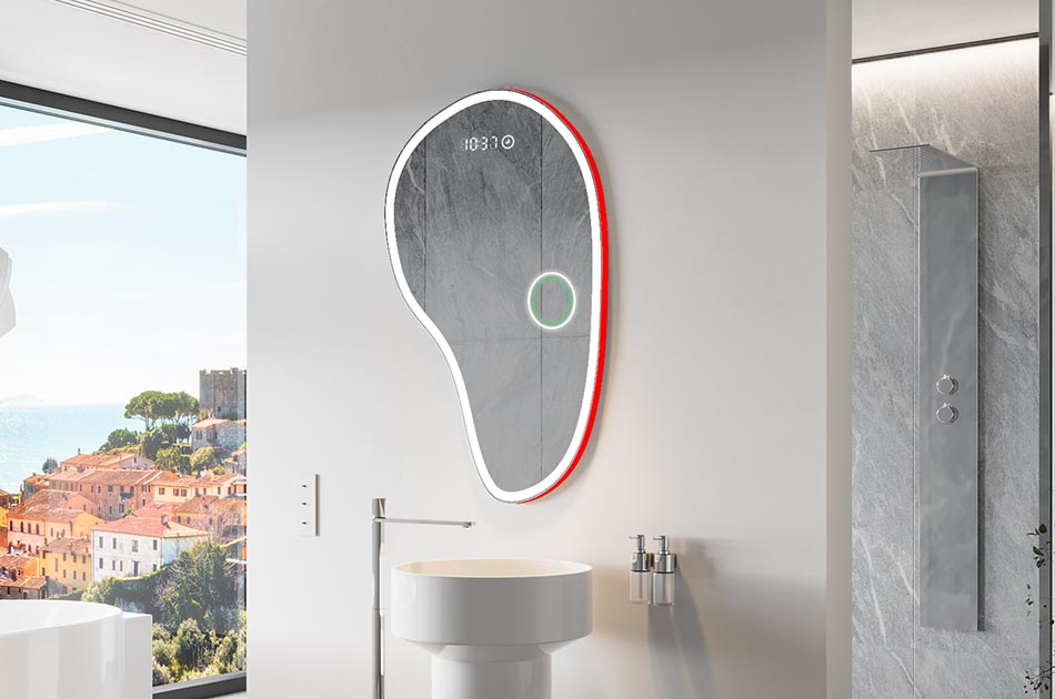 Miroir irrégulier avec éclairage LED d’ambiance – miroir décoratif | ARTFORMA