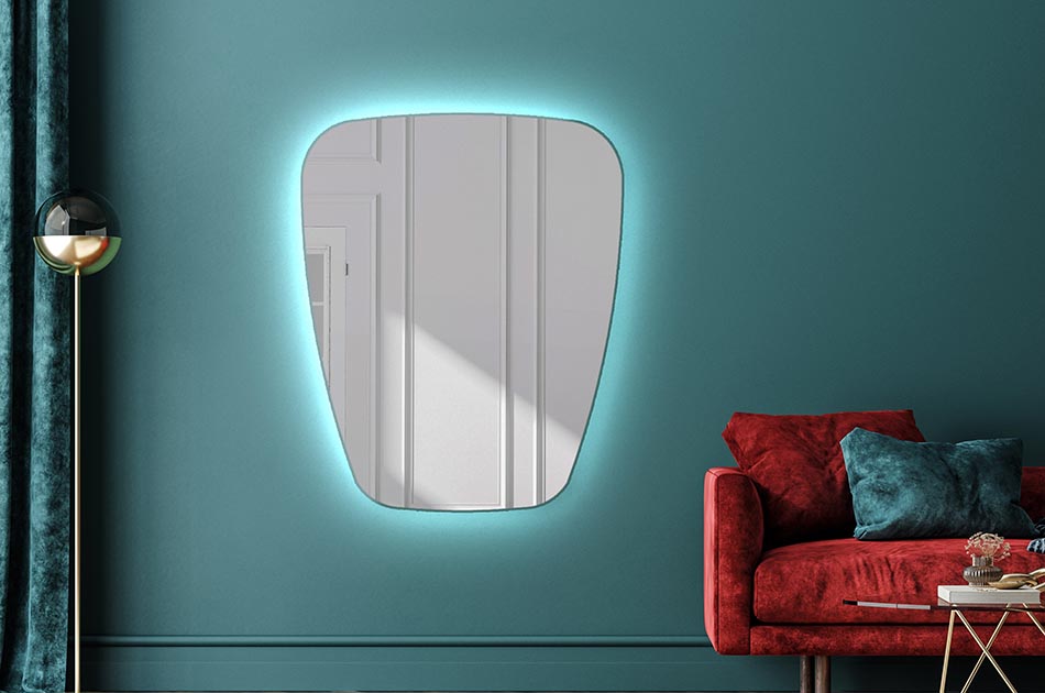 Miroir irrégulier avec éclairage LED d’ambiance – miroir décoratif | ARTFORMA
