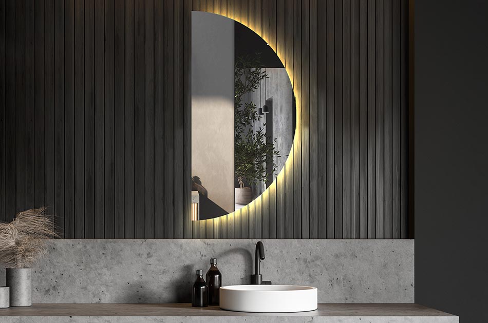 Artforma - Specchio da parete moderno per bagno con luci L49