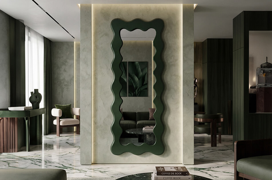 Specchio con cornice in MDF