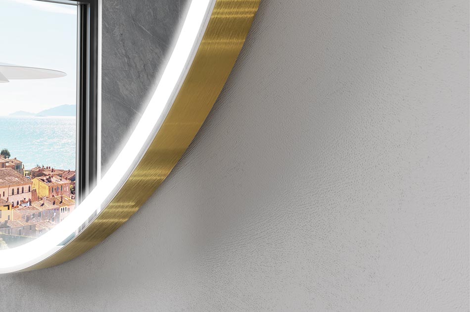 Miroir décoratif irrégulier avec affichage de l'heure – miroir de salle de bain | ARTFORMA