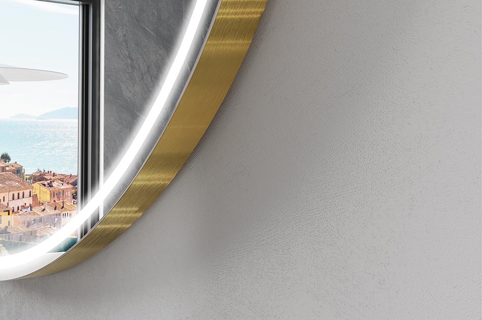 Miroir décoratif irrégulier avec affichage de l'heure – miroir de salle de bain | ARTFORMA