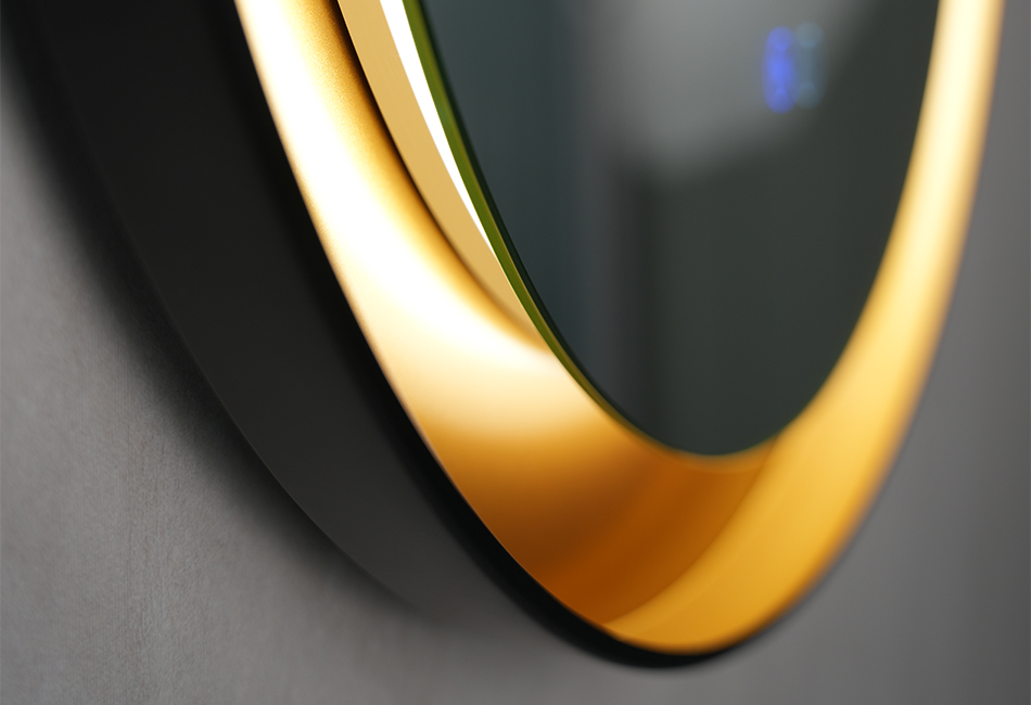 Specchio con cornice in metallo nero