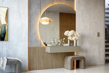 Specchio a quarto di cerchio