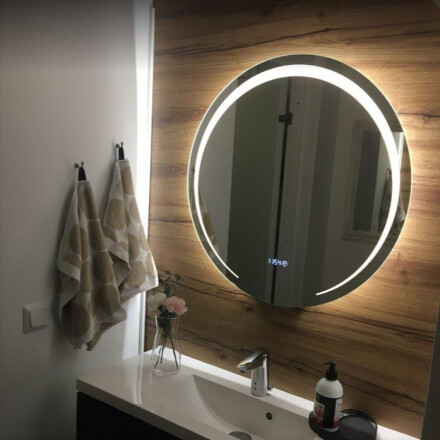 Artforma - Specchio rotondo da parete con luci LED L96