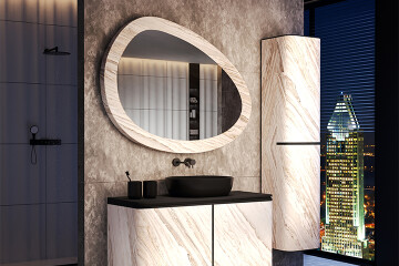 Specchi con cornice in pietra