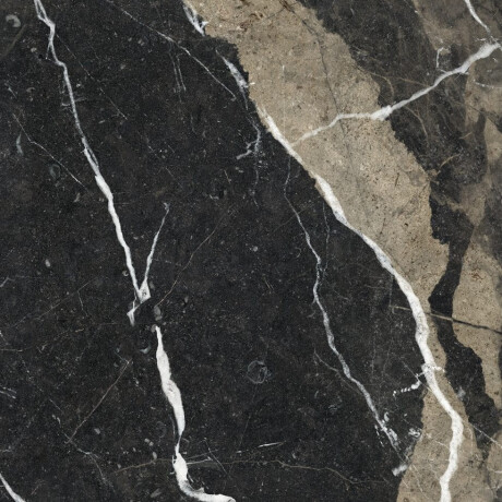 Gres smaltato per pavimenti 60x120, nero con venature dorate, lucido, rettificato A4H109 Pierre Black #10