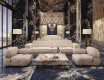 Gres smaltato per pavimenti 60x120 con venature dorate, opaco, rettificato A4H110 Pierre Black