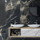 Gres smaltato per pavimenti 60x120 con venature dorate, opaco, rettificato A4H110 Pierre Black #6