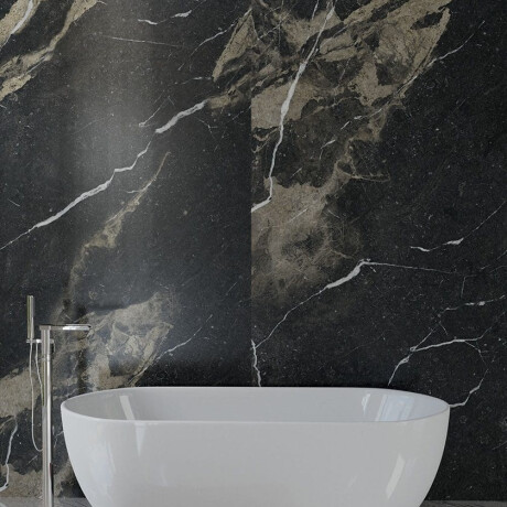 Gres smaltato per pavimenti 60x120 con venature dorate, opaco, rettificato A4H110 Pierre Black #7