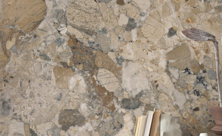 Gres di grande formato 120x280, marmo beige-grigio lucido A4H1111 Calda Ambrozia
