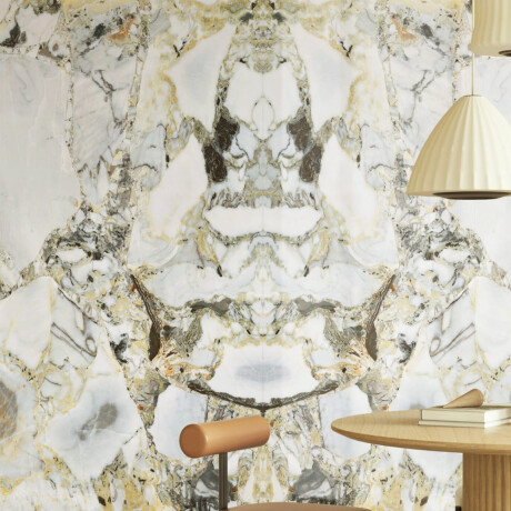 Gres Bookmatch 120x280, marmo bianco con venature dorate, lucido A4H1118 Bellezza Bianca #5