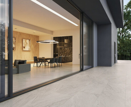 Gres smaltato per pavimenti 120x280 cm, grigio pietra opaco A4H1129 Agathos Grey
