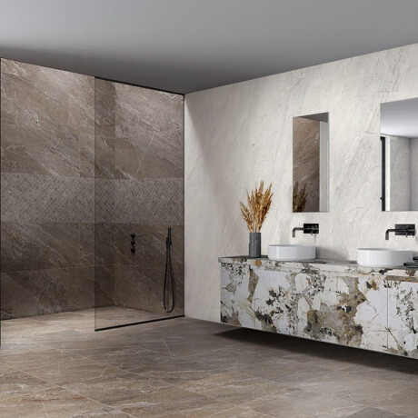 Gres smaltato per pavimenti 120x280 cm, marrone pietra opaco A4H1133 Agathos Multicolor #1