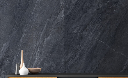 Gres smaltato per pavimenti 120x280 cm, antracite, effetto pietra, opaco, A4H1137 Agathos Anthracite