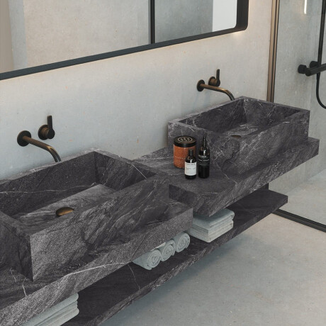 Gres smaltato per pavimenti 120x280 cm, antracite, effetto pietra, opaco, A4H1137 Agathos Anthracite #2