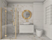 Gres smaltato per pavimenti 60x120 cm, bianco con venature dorate, opaco, rettificato, A4H116 Varenna
