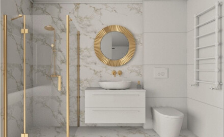 Gres smaltato per pavimenti 60x120 cm, bianco con venature dorate, opaco, rettificato, A4H116 Varenna