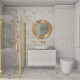 Gres smaltato per pavimenti 60x120 cm, bianco con venature dorate, opaco, rettificato, A4H116 Varenna #1