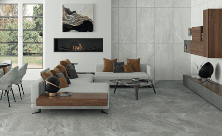 Gres smaltato per pavimenti 60x120 cm grigio chiaro opaco rettificato A4H125 Materia Pearl